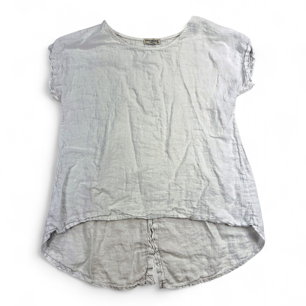 Terzo Millennio 100% Linen High-Low Tunic Top M